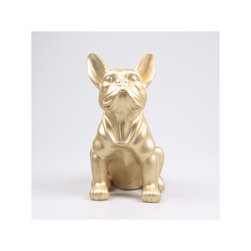 Stoobz Polystone beeld hond franse bulldog goud 37cm