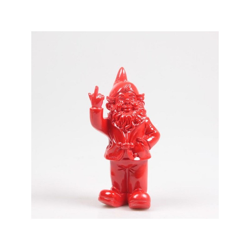 Stoobz Polystone statue nain f*ck you rouge 20cm