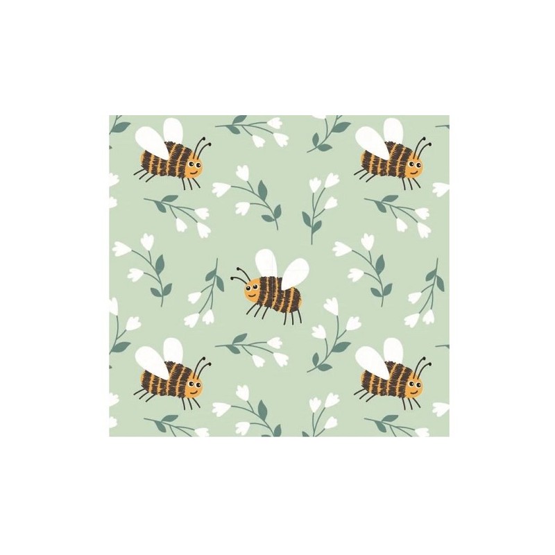 Rouleau de comptoir 50cm Abeilles menthe 150m