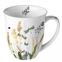 Ambiente Mug Fleurs Ornementales Blanc 0,4L Porcelaine Fine
