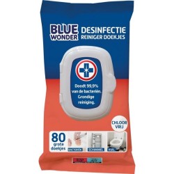 Blue Wonder desinfectie doekjes pak a 80 stuks