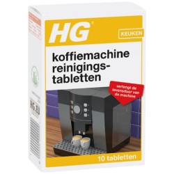 HG Pastilles nettoyantes pour machine à café 10 pièces dans une boîte, biodégradables.