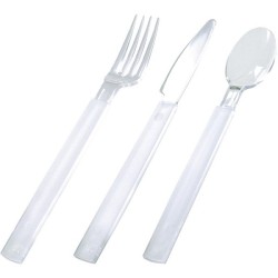 Duni Ménagère jetable Libra 6x couteau, 6x fourchette, 6x cuillère transparent