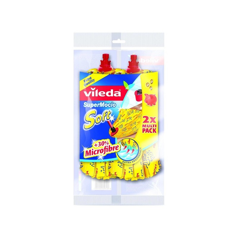 Vileda SuperMocio Soft vadrouille de rechange jaune multipack de 2 pièces