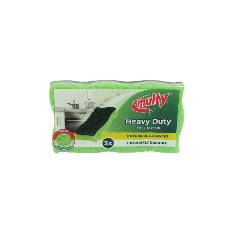 Multy Heavy Duty tampons à récurer vert paquet de 3