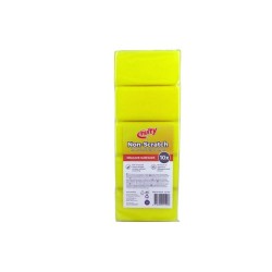 Multy Tampons à récurer anti-rayures avec manche 13x6,5x4,5 cm paquet de 10 jaune