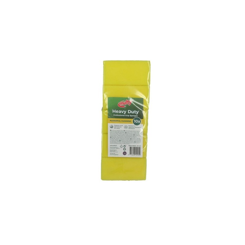 Multy Heavy Duty tampons à récurer avec manche 13x6,5x4,5cm paquet de 10 jaune