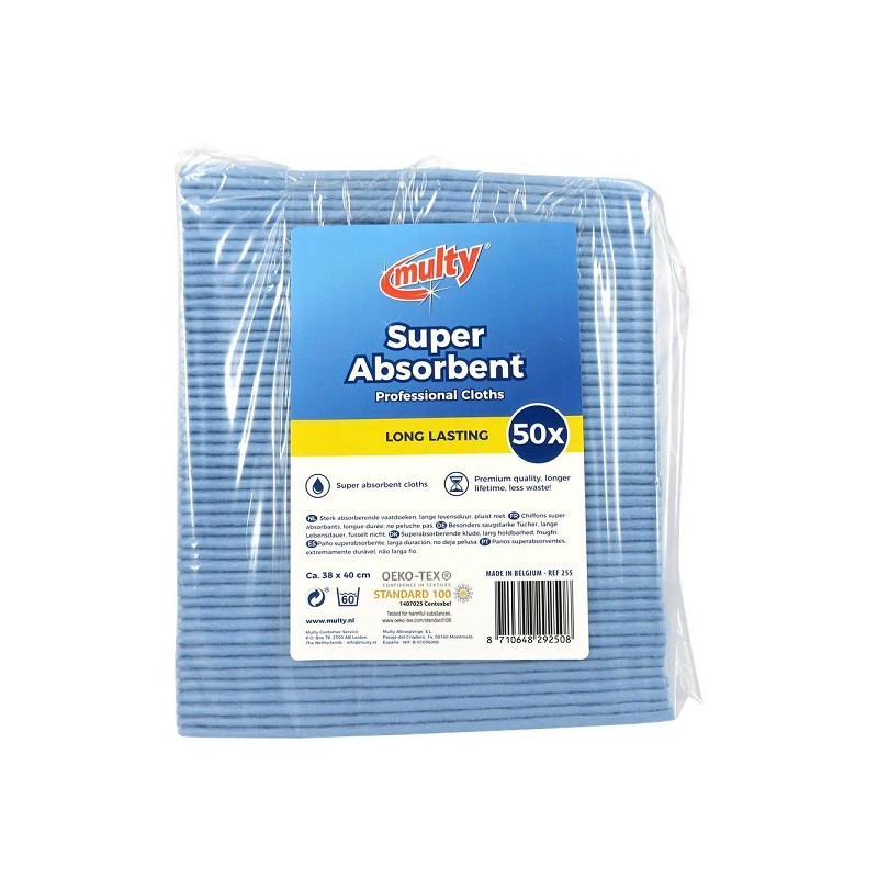 Multy Sterk absorberende vaatdoeken 38x40cm 50-pack blauw