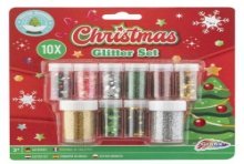 Grafix Kerst Glitterset 10-delig op kaart