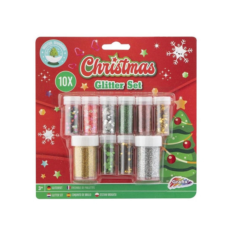 Grafix Christmas Glitter Set 10 pièces sur carte