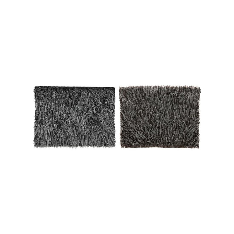 Placemat lang haar 40x30cm bruin/grijs 2-tone