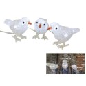 Vogels acryl 15cm x3 warmLED ip44 b/o met timer 3xAA