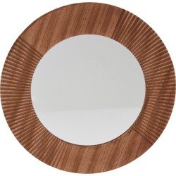 Miroir rond Ø40cm bois marron foncé