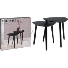 Set de tables d'appoint 2 pièces 40x41/45x44,5cm noir