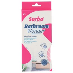 Sorbo Bathroom Wonder chiffon anticalcaire 33x34cm lot de 2 pièces