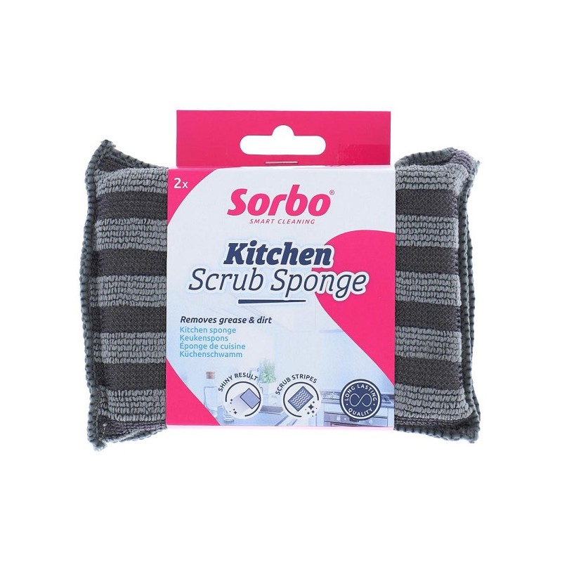 Sorbo Éponge à récurer en microfibre 2 en 1 lot de 2 pièces