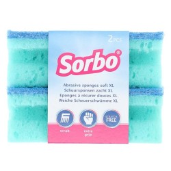 Sorbo Soft tampons à récurer XL anti-rayures 11,5x6x4cm lot de 2 pièces