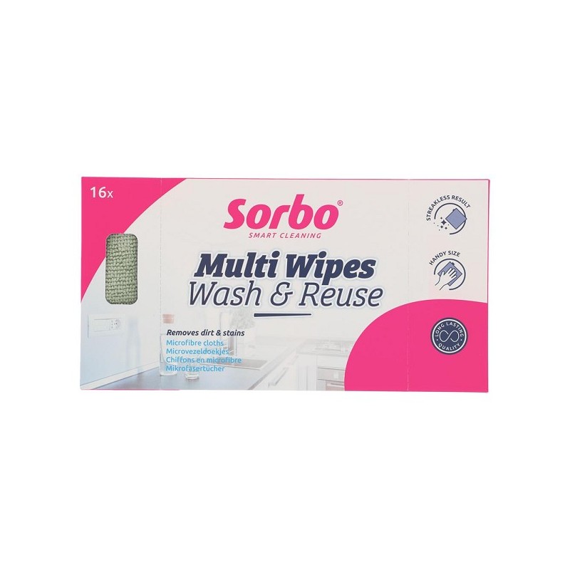 Sorbo Chiffons Microfibre 22x22cm boîte de 16 pièces