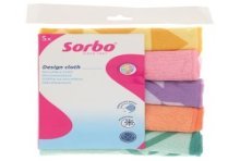 Sorbo Chiffons microfibres imprimés pastel 40x40cm lot de 5 pièces