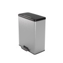 Poubelle à pédale Curver Deco Bin 65L Argent métallisé