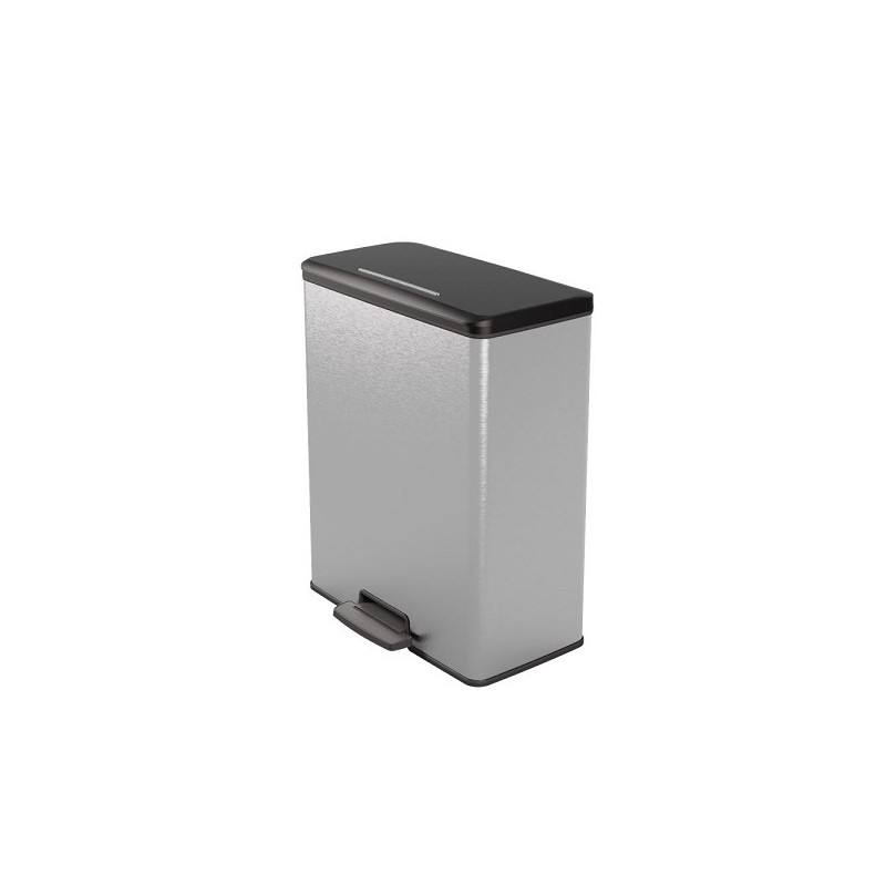 Poubelle à pédale Curver Deco Bin 65L Argent métallisé