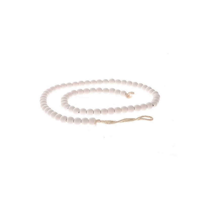 HBX natural living Deco collier de perles l100cm blanc