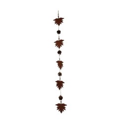 Guirlande feuilles métal 13x5x110cm marron
