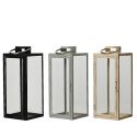 Decoris Lantaarn metaal H48cm B18,5cm verkrijgbaar in zwart, lichtgrijs of beige