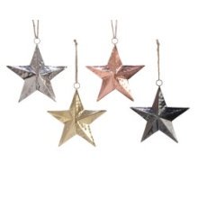 Suspension Decoris Déco étoile en métal 10cm disponible en argent, cuivre, or ou anthracite.