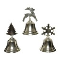 Decoris Klok aluminium nickel polish 3ass snowflake - tree - reindeer Finish:nickel polish