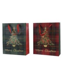Decoris Cadeautas kerst Merry Christmas L8 x B18 x H24cm gemaakt van hoogwaardig papier FSC 100%