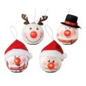 Lumineo LED kerstbal foam gezicht verkrijgbaar in Kerstman, Rendier, Sneeuwpop met hoed of Sneeuwpop met kerstmuts