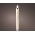 Lumineo LED dinerkaars wax ribbel Crème 2 stuks- H24,5cm Dia 2,2 cm- met 6 uurs timer-werkt op batterijen 2x AAA ( niet inbegrep