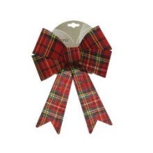 Tartan polyester Decoris Bowknot -L22cm W26cm- avec fil pliable