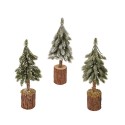 Everlands Mini Sapin de Noël sur socle en bois - enneigé - H21cm