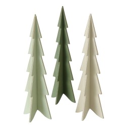 Boltze Home Sapin de Noël décoratif Teodor MDF H35,5 cm en vert foncé vert clair ou crème