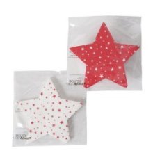 Boltze Home Kerstservetten Stara  in stervorm rood wit 12 stuks 15x15cm