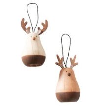 Boltze Home Suspension de Noël Dominic cerf bois H13cm