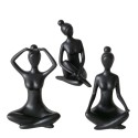 Boltze Home Figurine Yoga femme céramique noire L6cm x L5cm x H10cm