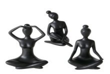 Boltze Home Figuur Yoga vrouw zwart keramiek L6cm x B5cm x H10cm