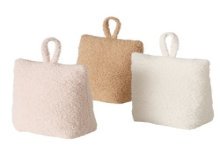 Boltze Home Arrêt de porte Filicio en tissu peluche L18cm x L10cm X H22cm en beige, marron ou crème