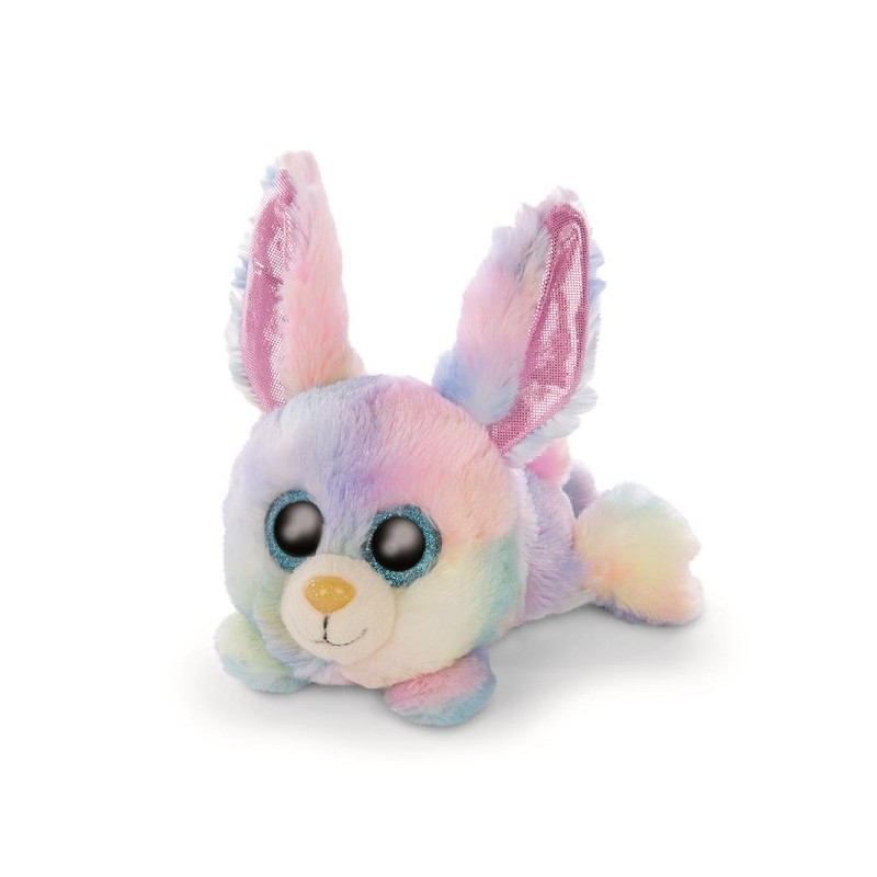 NICI Glubschis peluche lapin couché Rainbow Candy 15cm