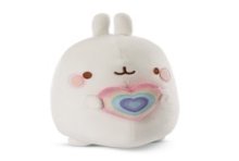 NICI knuffel Molang 12cm rainbow met hart