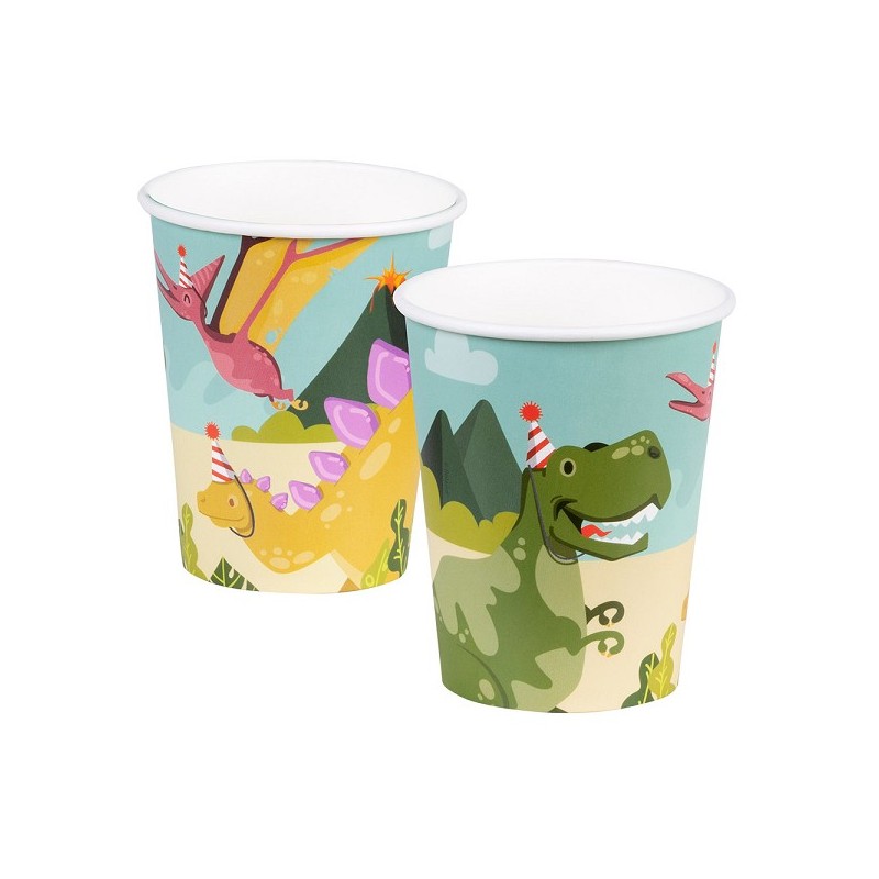 Gobelets en papier Dino party set 10 pièces 21cl