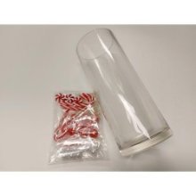 HBX natural living Vase avec perles d'eau déco et décorations de Noël Candy 120gr rouge/blanc Ø10xh25cm