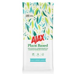 Lingettes nettoyantes à base de plantes Ajax 100 pièces. Multi-surfaces