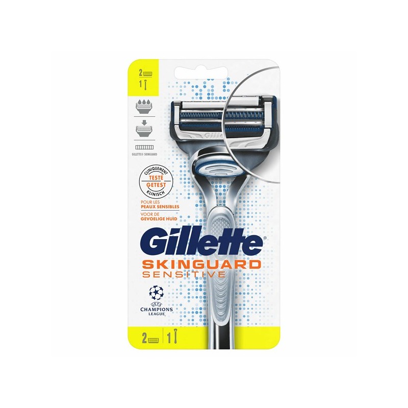 Gillette Skinguard Support + 2 Lames de Rasoir Sensitive