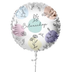 Ballon aluminium fleurs Guérissez bientôt Ø45cm