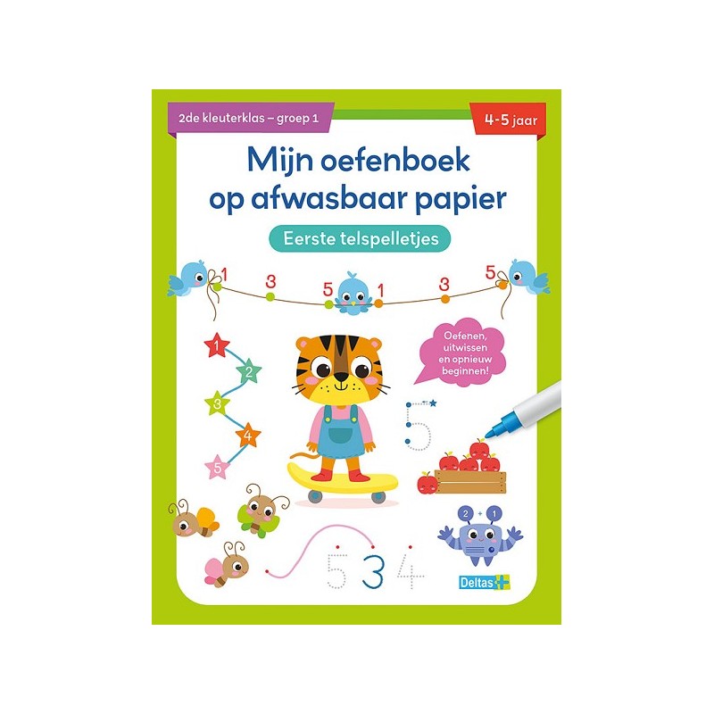 Deltas Mijn oefenboek op afwasbaar papier Eerste telspelletjes (4-5 j.)