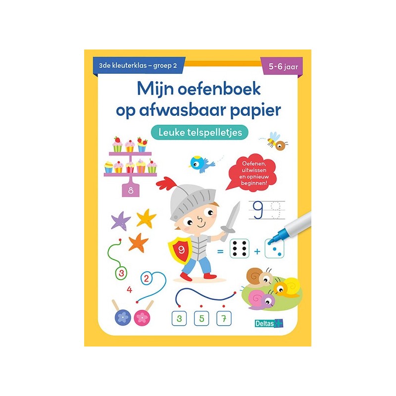 Deltas Mon cahier d'exercices sur papier lavable Jeux de comptage amusants (5-6 ans)